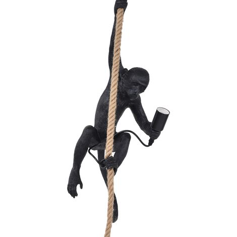 Suspension lumineuse singe en corde de chanvre et résine 110-220 V, lustre singe durable pour la maison (1/5)
