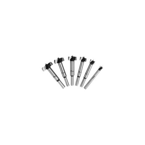 Mèche Forstner pour bois, Mèches Forestières, 6 PCS (10/15/20/25/30/35mm), Foret à Bois en Alliage de Qualité Supérieure avec Queue Ronde Pour le Perçage Dans le Bois,Contreplaqué (1/5)