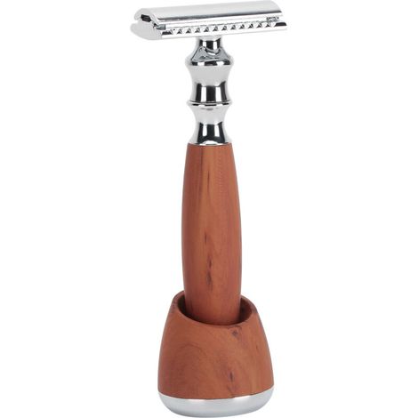 Rasoir de sûreté double tranchant en bois pour barbe - Rasage traditionnel pour hommes