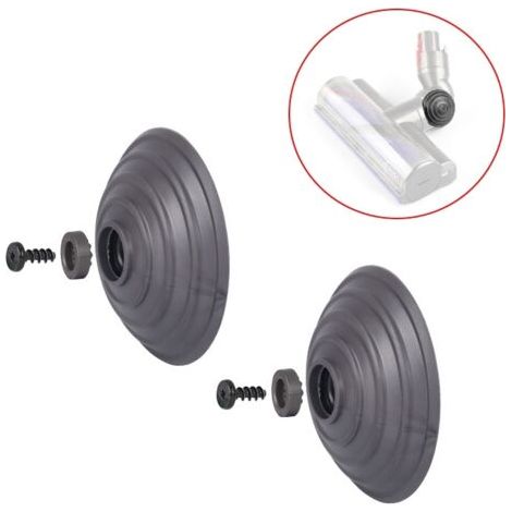 Lot de 2 roulettes compatibles avec les aspirateurs Dyson V6, V7, V8, V10, V11, V12, V15 et DC (tête de nettoyage à entraînement direct 35W et 50W) - Pièces de rechange. (1/5)