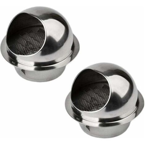 Griglia di ventilazione rotonda per cappa aspirante, condotto di sfiato in acciaio inox con zanzariera, 100 mm (2 pezzi) (1/4)