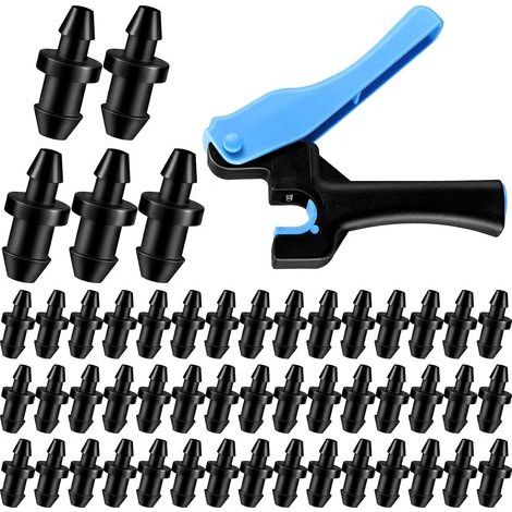 1 outil de perforation pour tuyau d'irrigation goutte à goutte pour une insertion plus facile de 6,35 mm et 50 bouchons d'irrigation goutte à goutte pour tuyau ou embouts de tuyau (1/5)