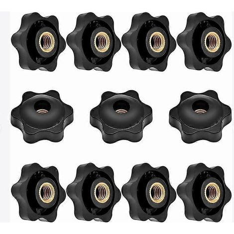 10 stuks universele zwarte plastic stervormige klemmoeren met draaiknop M6 25 voor machines (1/3)