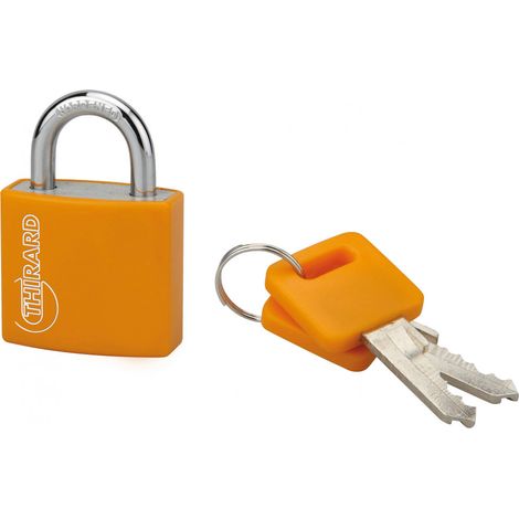 THIRARD - Cadenas à clé Maxium Color Orange, intérieur, aluminium, 30mm, 2 clés - THIRARD