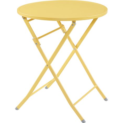 Tavolo da giardino pieghevole 71 x 62 cm giallo 030011036