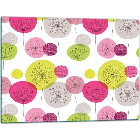 Planche à découper en verre 52x40 fleurs (1/5)