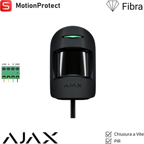 143617 - Superior - Superior MotionProtect Fibra - Verdrahteter Bewegungsmelder - Farbe black - Ajax professionelle Sicherheit