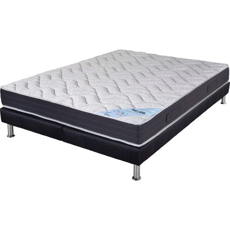Matelas mousse + Sommier SR9 Deco 140x190 Melior - H. 20 cm - Soutien ferme (1/5)