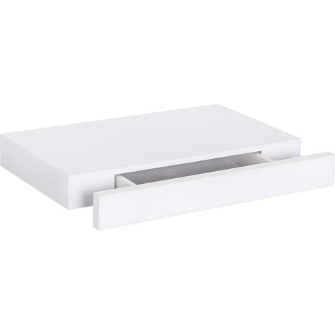 WOLTU Estantes para Pared Blanco con Cajon Estanterías Suspendida para Libros Fotos Balda Flotante Colgante para Salon Baño Cocina y Dormitorio