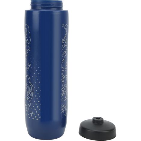 Blaue, druckfeste Fahrrad-Trinkflasche mit hohem Fassungsvermögen (1000 ml), ideal für Radfahren, Camping und Outdoor-Aktivitäten. (1/5)