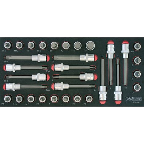Ks Tools – Module de douilles tournevis 1/2'' – 32 pièces – Douilles en acier au chrome vanadium – Pour vis et boulons – Compatible avec outils électriques (1/2)