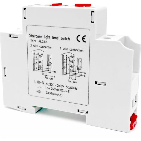 Relais Temporisé 220V,Utilisation sur Rail Din dans Les Cages D'Escalier Interrupteur Minuterie Minuterie Réglable De 0,5 A à 20 Minutes Interrupteur Temporisé 16A Timer (1/5)