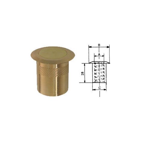 POZZETTO OTTONE CON MOLLA INOX INT.14