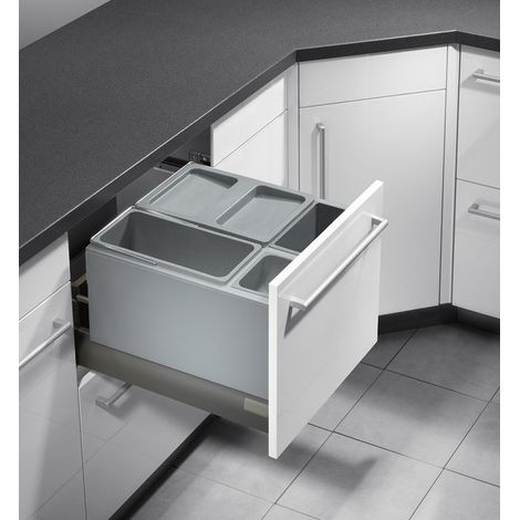 Poubelle de cuisine encastrable pour tiroir coulissant 30L Hailo AS XXL 450