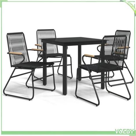 Ensemble à manger de jardin - FAFEICY - 3099210 - Rotin PVC résistant aux intempéries - Acier enduit de poudre - Table 80x80 cm (1/5)