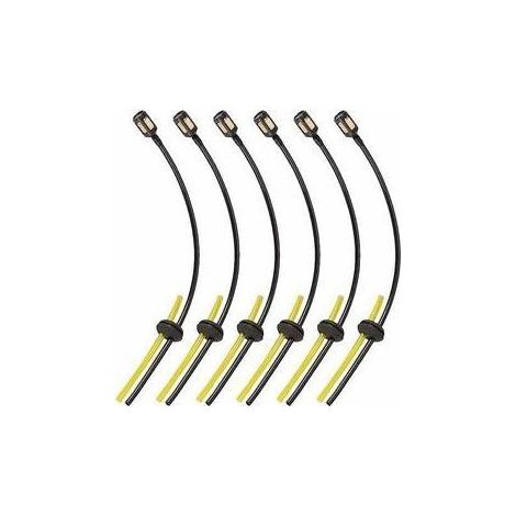 Kraftstoffschlauch – mit integriertem Filter – 26 cm Schwarz + 15 cm Gelb – für Freischneider, Trimmer und Heckenschere – 6 Stück (1/5)