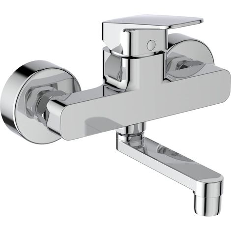 Ideal Standard - Ceraplan, Miscelatore monocomando a parete per lavabo, Bocca mobile orientabile, Cromato (1/5)