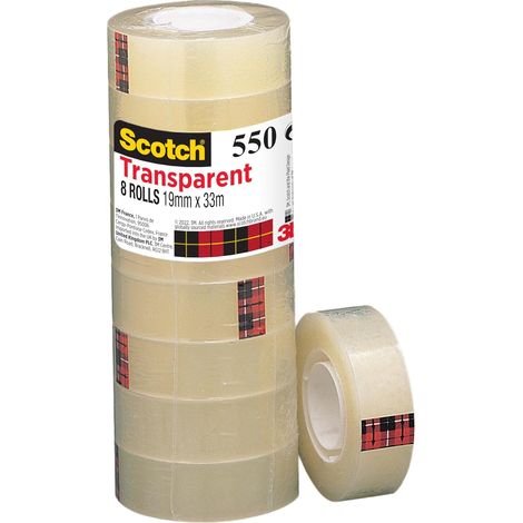 550 Ruban Adhésif Transparent, 8 Rouleaux, 19 mm x 33 m (1/5)