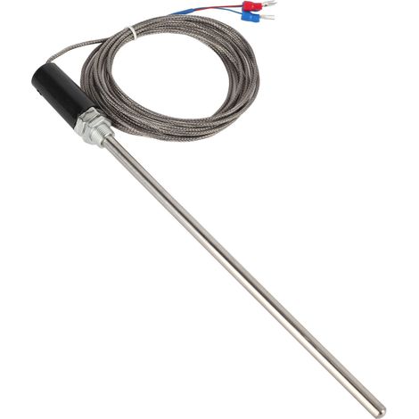 Sonde thermocouple PT100 avec câble, gamme 0-400°C, longueur 200mm, connexion M12 en acier inoxydable (1/5)