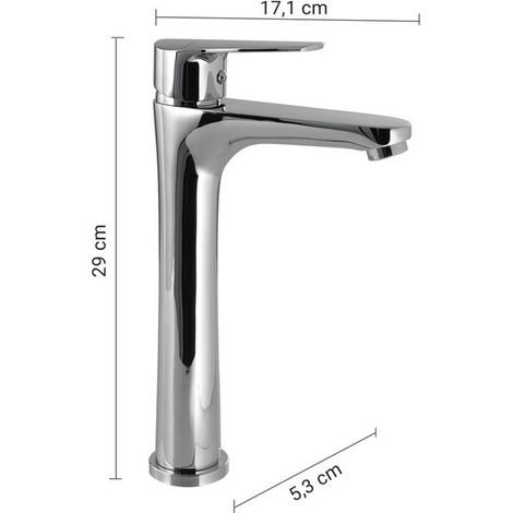 Hochwertiger Chrom-Waschtischmischer 29 x 5,3 x 17,1 cm für moderne Waschbecken (1/2)