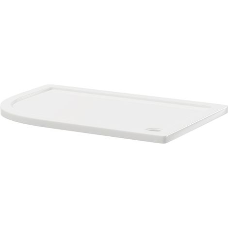 Wholesale Domestic Pearlstone 1200mm x 800mm x 40mm Left Hand Offset Quadrant Shower Tray (1/4)