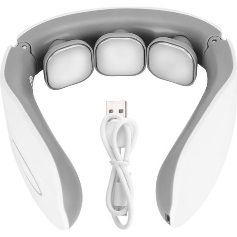 Massager Pour Cou - Design Anneau U Sans Compression - 3 Têtes De Massage Vibrations Et Impulsions - Chaleur Constante 42 ℃ - 6 Modes 9 Niveaux - Portable Sans Fil - 1 Pièce (1/5)