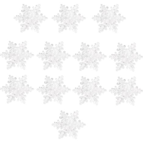 12 piezas de adornos navideños de copos de nieve de acrílico transparente con 3 agujeros de 5,5 cm (5,5 cm). (1/5)