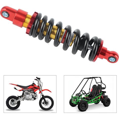 Stoßdämpfer mit 295 mm Mittenabstand, universell für Motorrad-Hinterradstoßdämpfer Feder mit 11 mm Durchmesser, einstellbare Dämpfung, universell für Quad-Vorder- und Hinterradstoßdämpfer. (1/5)