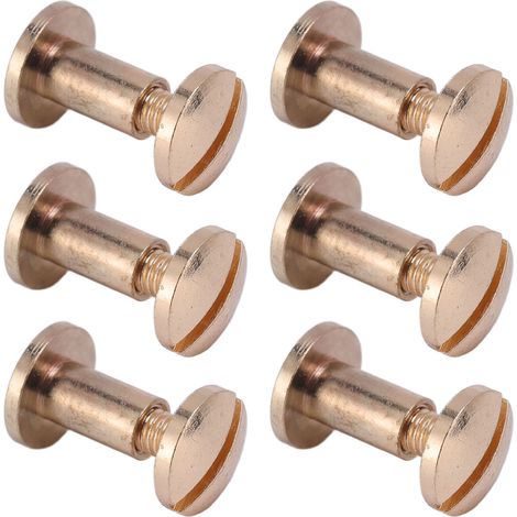 20 jeux de vis à reliure Chicago courbes, kit assorti pour la fabrication artisanale de sacs, ceintures, chaussures et porte-monnaie (8 x 5 mm et 8 x 7 mm). (1/5)