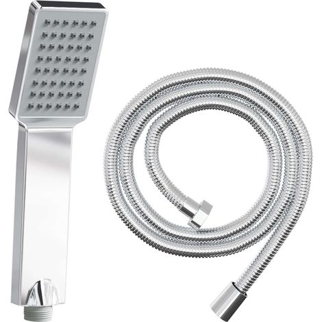 Ensemble de pommeau douche carré en acier inoxydable chromé (1/5)