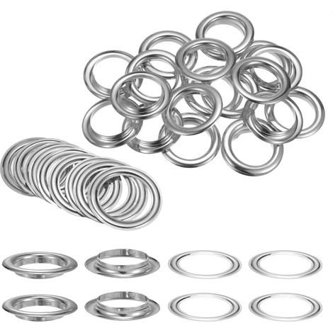 20 œillets, diamètre 40 mm, métal argenté, pour rideaux, cuir, sacs - 20 œillets, diamètre 40 mm, métal argenté, pour rideaux, cuir, sacs (1/5)