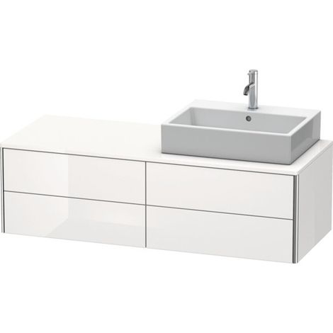 Lavabo consola Duravit XSquare, suspendido, 4 cajones, lavabo a (1/2)