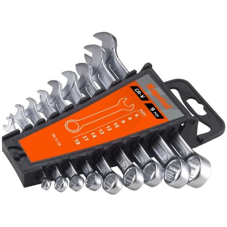 Set chiavi combinate 9 pcs fissa e stella in acciaio crono vanadio
