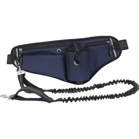 Laisse mains libres pour chien, sac de taille, résistant à l'eau, réfléchissant la nuit, grande capacité pour la marche en plein air (1/5)
