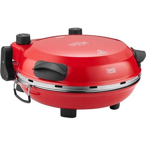 Horno para pizza TEESA SUPREME FUN de 1200 W, 400 grados, dos elementos calefactores, rojo