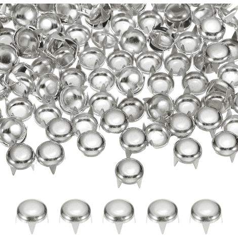 180Pcs 8mm Rivet Rond Bombé Métal 4 Griffes Pointes Argent (1/5)