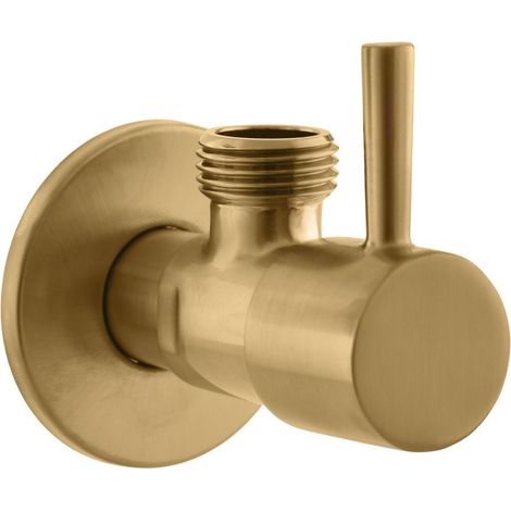 Robinet d'angle avec dessus en céramique 1/2"x3/8", or mat (1/2)