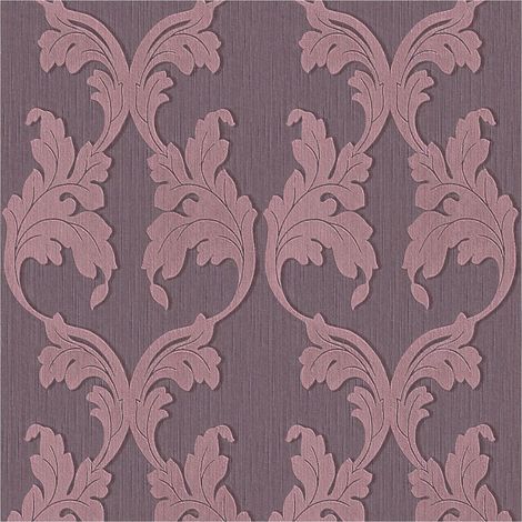Fabric look wallpaper wall Profhome 956285 textile wallpaper textured with a fabric look matt violet 5.33 m2 (57 ft2) (1/5)