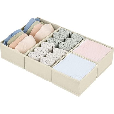 Organizzatore per cassetti - Set di 4 organizer per armadio - Nero (1/5)