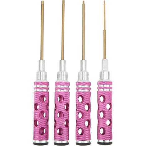Satz mit 4 Inbusschlüsseln (1,5 mm, 2,0 mm, 2,5 mm, 3,0 mm) für RC-Modelle und -Boote – Lila Griff (1/5)