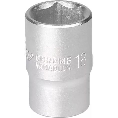 Steckschlüssel 1/2 Zoll 6-Winkel 18 mm Chrom-Vanadium-Stahl (CRV)