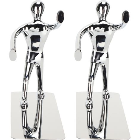 2Pcs Bookends Supports Decorative Book Ends Stand Metal Cartoon Human Shape Shelves Home Office (1/5)