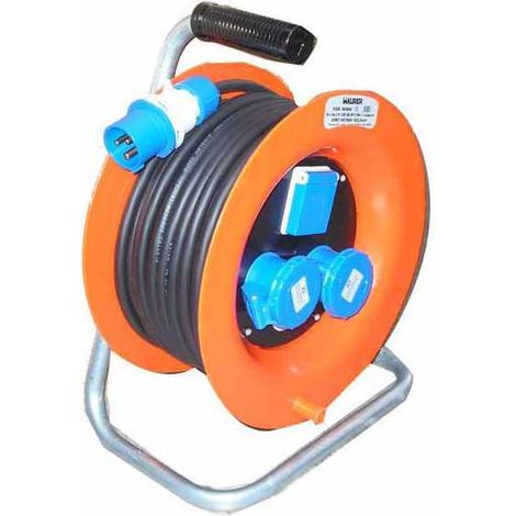 Enrouleur de câble de 30 m, 3X2,5, 2X2Pt Cee, 1Xsk Rosi