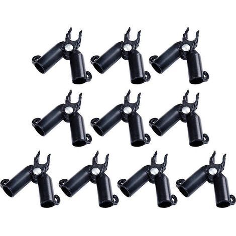 Lot de 10 connecteurs réglables pour plantes, angle de 0 à 70 degrés, tuteurs en plastique-7.2X3.2X1.6CM-Black (1/3)