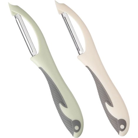 2 Pièces Éplucheur Légumes et Fruits, Éplucheur Universel en Acier Inoxydable avec Lame Pivotante et Poignée Antidérapante, Econome Cuisine pour Pommes de Terre, Carottes, Concombres (1/5)