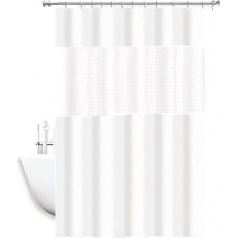 TRADE SHOP - Tenda Doccia Vasca Impermeabile Antimuffa Bianco 3d 180 X 220 Cm Giuntura 52134 - (1/3)