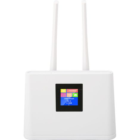 Routeur sans fil 4G LTE avec emplacement pour carte SIM, point d'accès Wi-Fi mobile sans fil CAT4 300 Mbps avec 2 antennes, prise UE 100-240 V (1/5)
