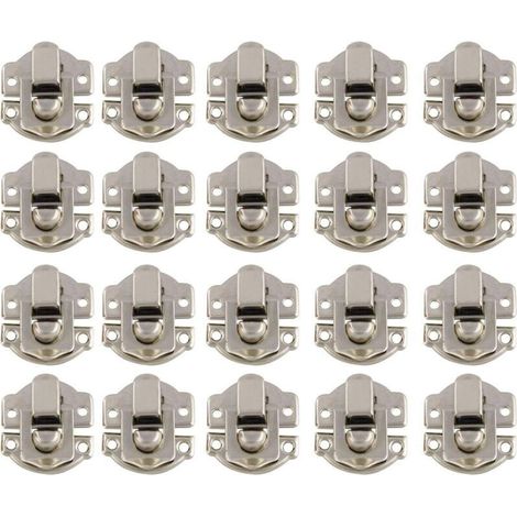 Riegel und Bolzen, Werbeaktion, Kleine Schachteln, Retro-Metallverschluss, abschließbarer Riegel, Vintage-Schachteltür, Muschel-Truhen-Eisenset, antiker Schubladenriegel mit 400 Schrauben (Silber)