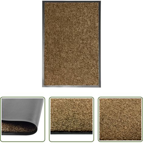 vidaXL Tapis anti-souillures -  Paillasson lavable Marron 40x60 cm (1/5)