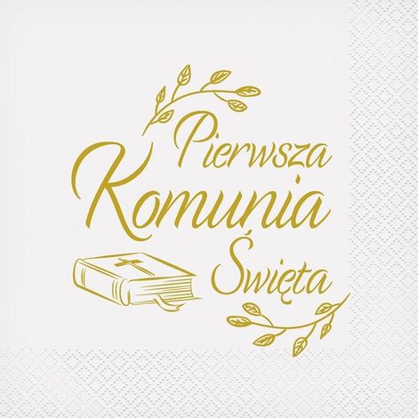 Tovaglioli per la Prima Comunione con stampa biblica, 33x33 cm, 20 pezzi